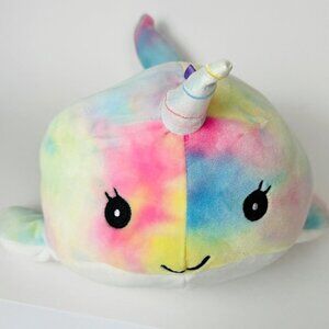 Squishmallows 8” Natalie the Narwhal Tie Dyed Pastel Soft Cute Stuffed Plush